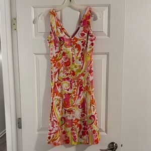 Chaps Vibrant Floral Midi Dress
